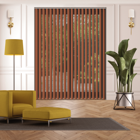 Luxe Copper Vertical Blinds Open