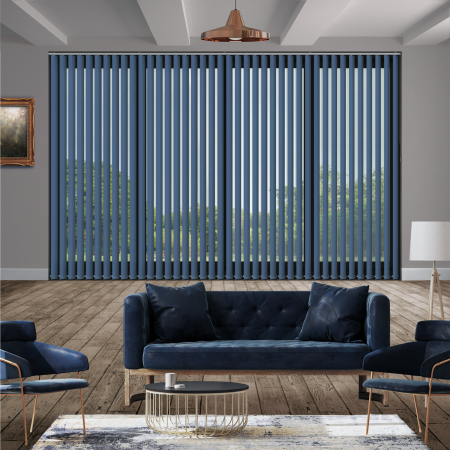 Luxe Denim Replacement Vertical Blind Slats Open