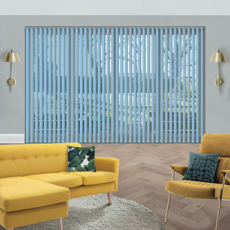 Luxe Sky Vertical Blinds Open