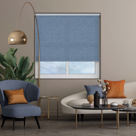 Lyra Blue Cordless Roller Blind Image 2