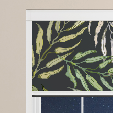 Majestic Palms Dark Electric BlocOut Cassette Blinds Specs