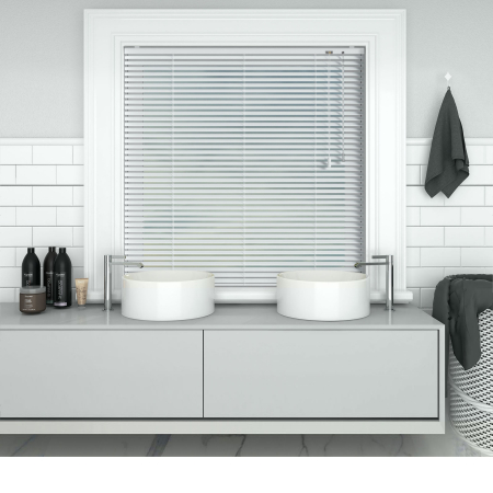Matt Off White Venetian Blinds Open