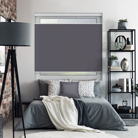 Maven Electric Smoke Blackout Cordless Top Down Bottom Up Honeycomb Pleated Blind Open