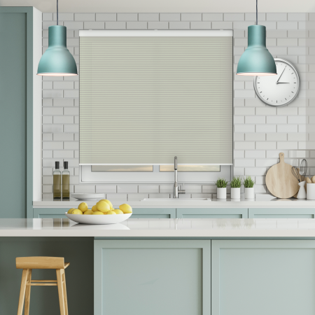 Maven Sapling Green Cordless Honeycomb Pleated Blind Open