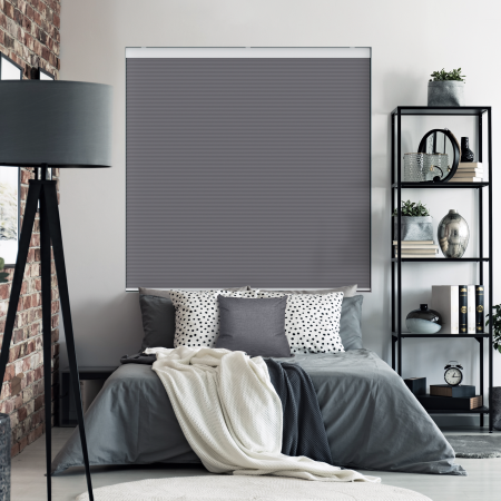 Maven Smokey Grey Blackout Cordless Honeycomb Pleated Blind Closed