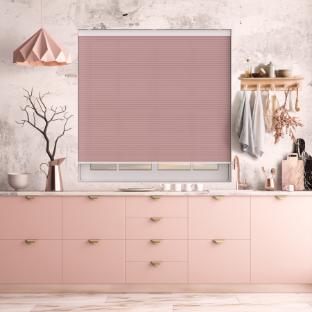 Maven Soft Pink Cordless Honeycomb Pleated Blind Open