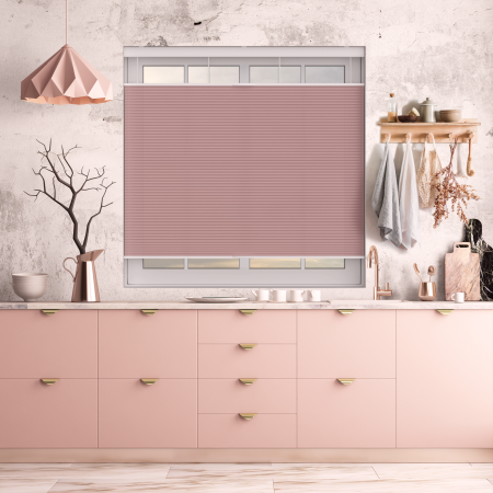 Maven Soft Pink Cordless Top Down Bottom Up Honeycomb Pleated Blind Open