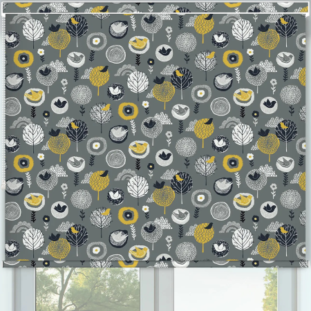 Meadowlark Midnight No Drill Roller Blinds Frame