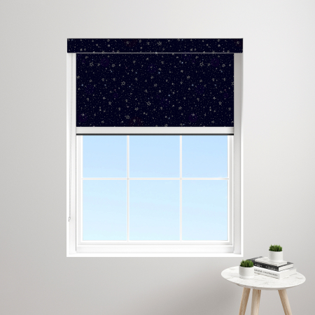 Midnight Sparkle Blue XL Bloc Blinds Cassette Blinds Inside Fit Close Up