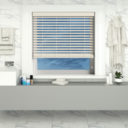 Mirage Faux Wood Wood Venetian Blinds Open