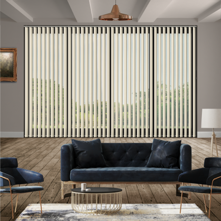 Mirage Solar Cream Replacement Vertical Blind Slats Open