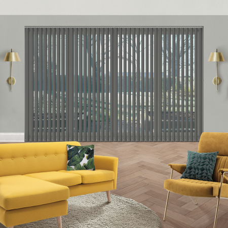 Mirage Solar Grey Replacement Vertical Blind Slats Open