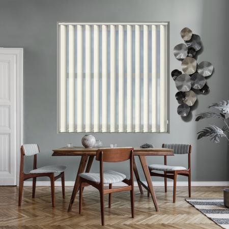 Montreal Cream Vertical Blinds Open