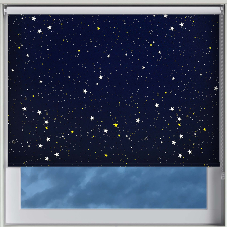 Night Sky Blue Roller Blinds Frame