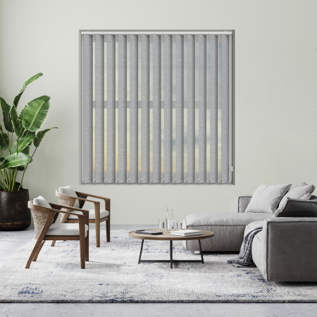Nordic Solar Silver Vertical Blinds Open