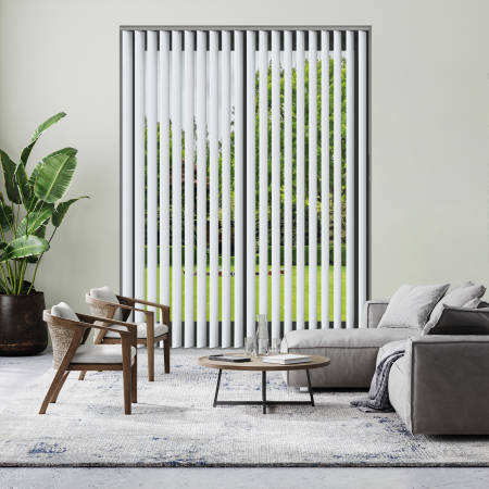 Nova Brilliant White Replacement Vertical Blind Slats Open