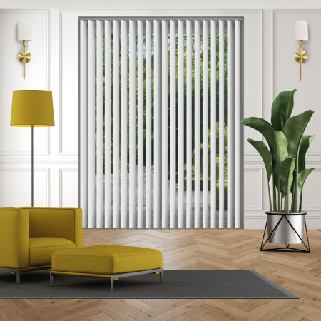 Nova Off White Vertical Blinds Open
