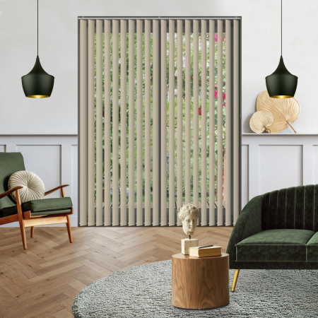 Origin Beige Replacement Vertical Blind Slats Open