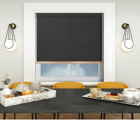Origin Black Copper Bottom Bar Roller Blinds