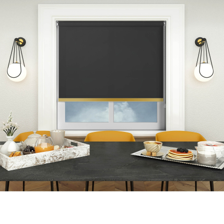 Origin Black Gold Bottom Bar Roller Blinds