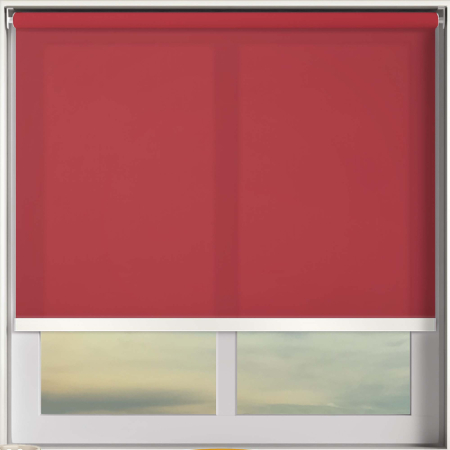 Origin Bright Red White Bottom Bar Cordless Roller Blinds Frame