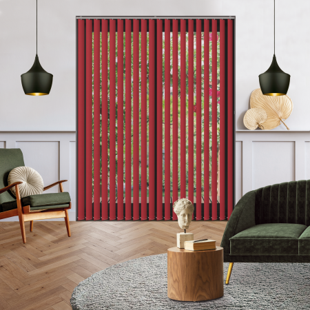 Origin Bright Red Replacement Vertical Blind Slats Open