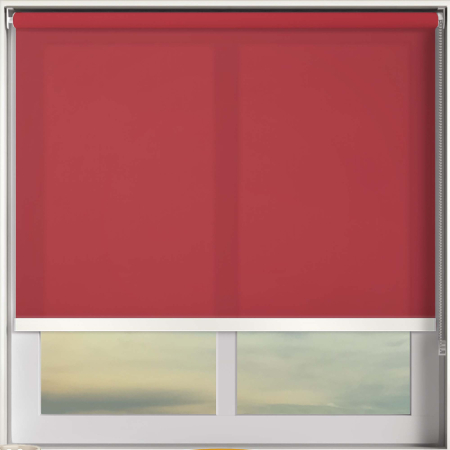 Origin Bright Red White Bottom Bar Roller Blinds Frame