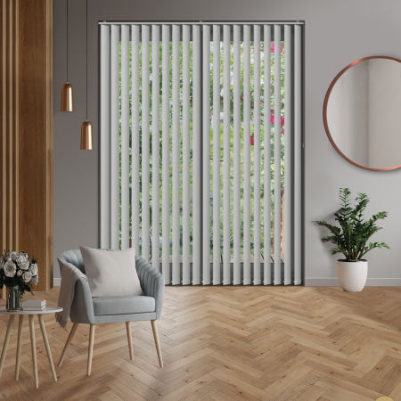 Origin Cloud Grey Replacement Vertical Blind Slats Open