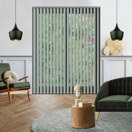 Origin Duck Egg Vertical Blinds Open