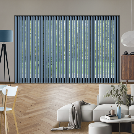 Origin Dusky Blue Replacement Vertical Blind Slats Open