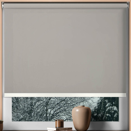 Origin Hopsack White Bottom Bar Cordless Roller Blinds Frame