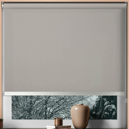 Origin Hopsack Chrome Bottom Bar Roller Blinds Frame