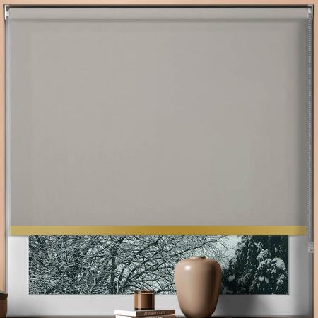 Origin Hopsack Gold Bottom Bar Roller Blinds Frame