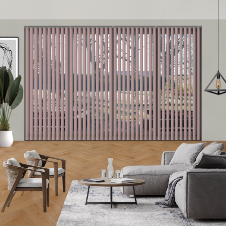 Origin Pastel Pink Replacement Vertical Blind Slats Open