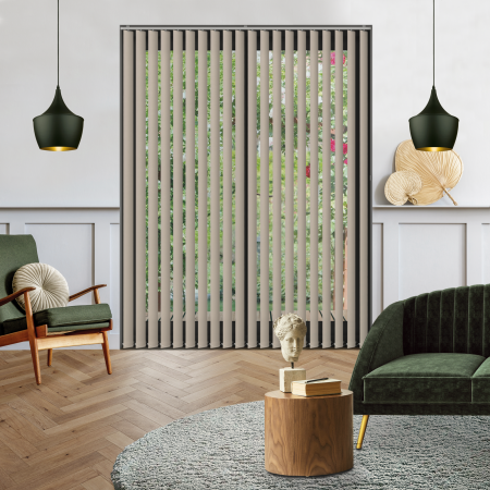 Origin Pebble Vertical Blinds Open