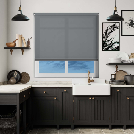 Origin Rock Grey Anthracite Bottom Bar Cordless Roller Blinds