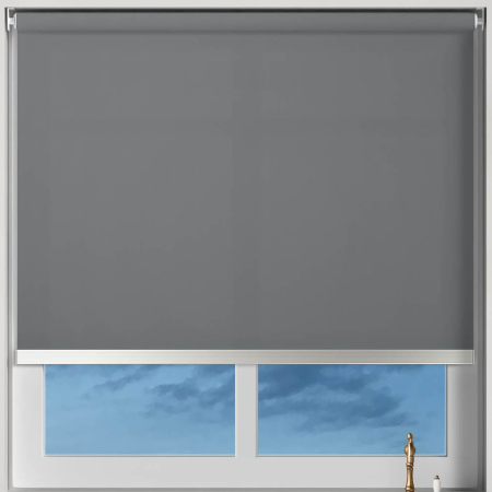 Origin Rock Grey Chrome Bottom Bar Cordless Roller Blinds Frame
