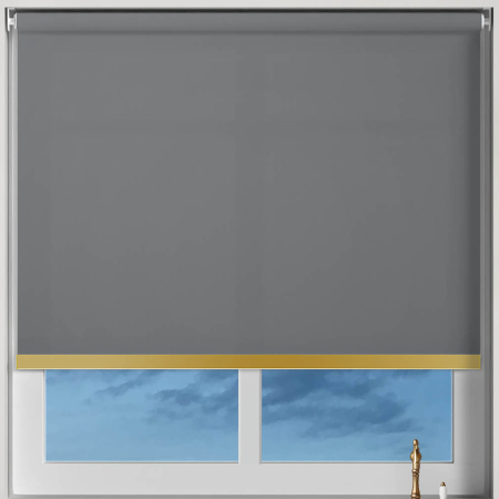 Origin Rock Grey Gold Bottom Bar Cordless Roller Blinds Frame