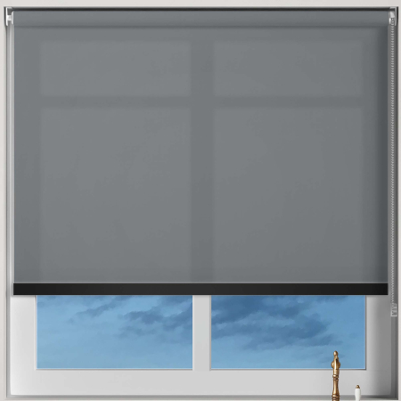Origin Rock Grey Black Bottom Bar Roller Blinds Frame