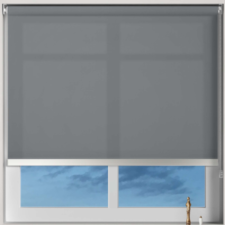 Origin Rock Grey Chrome Bottom Bar Roller Blinds Frame