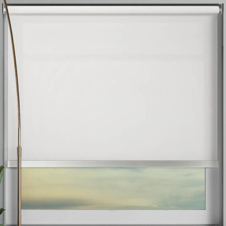 Origin White Chrome Bottom Bar Cordless Roller Blinds Frame