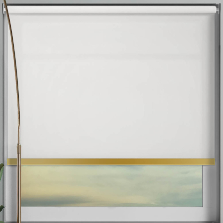 Origin White Gold Bottom Bar Cordless Roller Blinds Frame