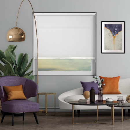 Origin White White Bottom Bar Roller Blinds
