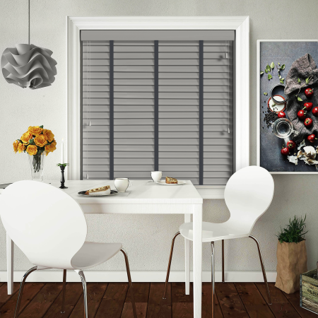 Pavillion with Dusk Tape Wood Venetian Blinds