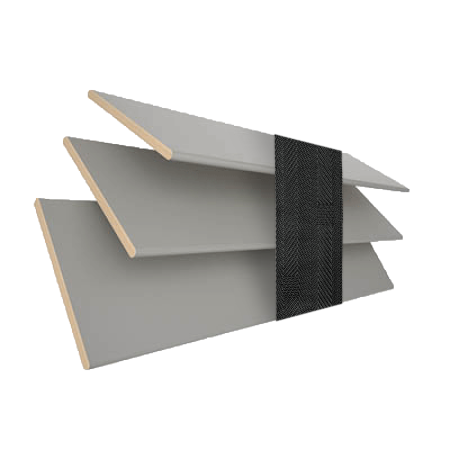 Pavillion with Smoke Tape Wood Venetian Blinds 3 Slats