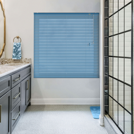 Petrol Venetian Blinds Open