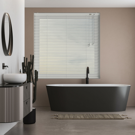 Porcelain White Venetian Blinds Open