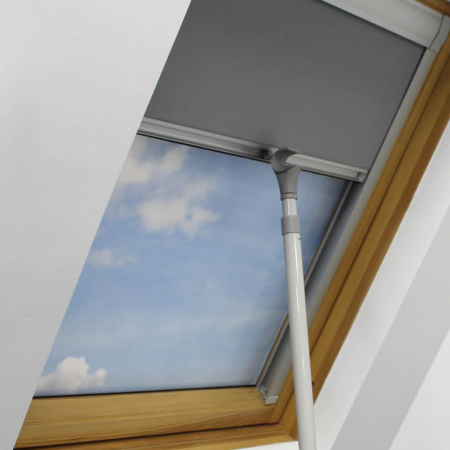 Pure White (BLACKOUT) Balio Roof Window Blinds Pole