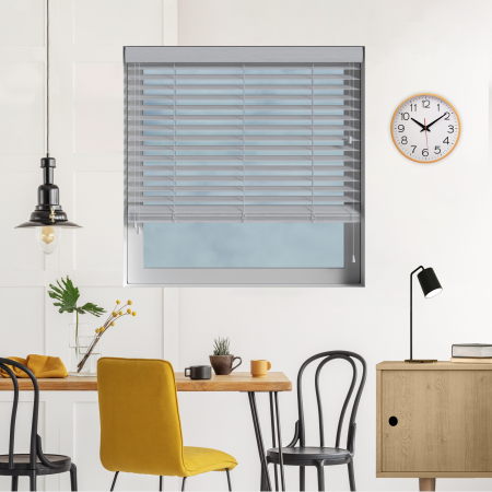 Realm Faux Wood Wood Venetian Blinds Open