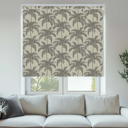 Retro Palm Black No Drill Roller Blinds